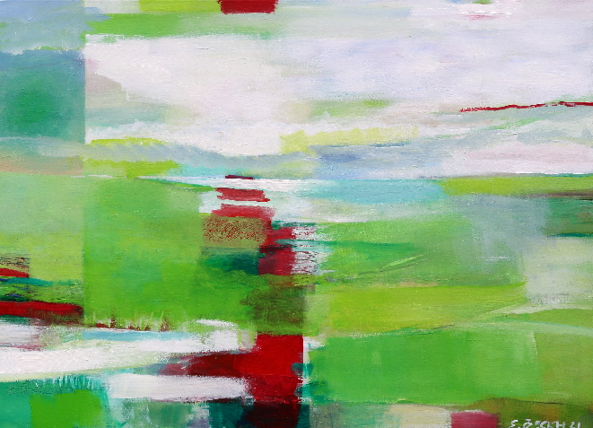 Susanne Beckh, "Großes Grünes", 100 x 140 cm, Acryl, 2021