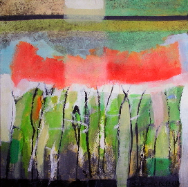 Susanne Beckh - "Was geschieht denn, wenn ich male?", 60 x 60, Acryl, 2009