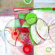 Susanne Beckh, "Variabolo", 80 x 80 cm, Acryl auf Holz und Leinwand mit 1 Drehkörper, 2010