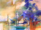 Susanne Beckh - Bodenseehafen, 43 x 61, Aquarell, 1995