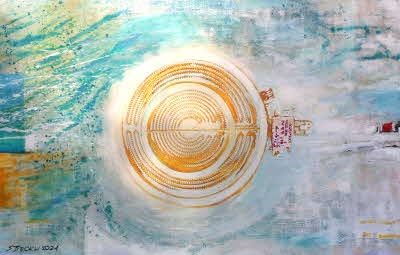 Susanne Beckh - 'Fries  Teil II', 90 x 140, Acryl und Collage, 2021