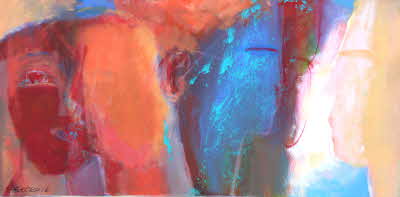 Susanne Beckh - 'Gesichter', 30 x 60, Acryl, 2017