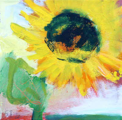 Susanne Beckh - 'Eine Sonnenblume', 30 x 30, Acryl, 2020