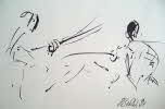 Susanne Beckh - Säbel I, Tusche, 1994