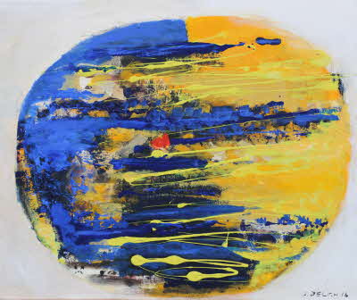 Susanne Beckh - 'Table Talk  -  Confrontation', 50 x 60, Acryl und Collage, 2016